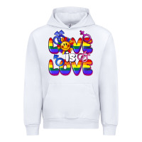 White Love is love Urban Hoodie - FaDigitalArtStudio