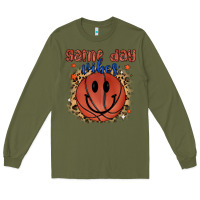 Army Green game day vibes Long Sleeve Tee - MaliasSmallBusiness