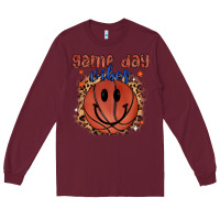 Burgundy game day vibes Long Sleeve Tee - MaliasSmallBusiness