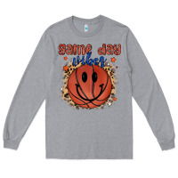 Heather Grey game day vibes Long Sleeve Tee - MaliasSmallBusiness