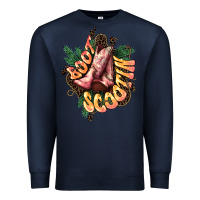 Navy Boots scootin Premium Sweatshirt - HowdyJamesFarm