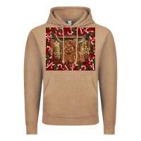 Vintage Coffee Christmas highland cow with candy canes Vintage Hoodie - BarkalooDesign