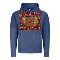 Vintage Denim Christmas highland cow with candy canes Vintage Hoodie - BarkalooDesign