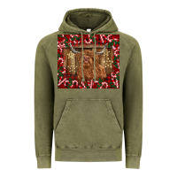 Vintage Olive Christmas highland cow with candy canes Vintage Hoodie - BarkalooDesign