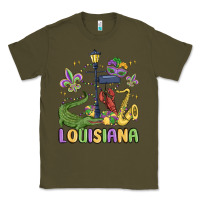 Army Green louisiana mardi gras Classic Tee - MaliasSmallBusiness