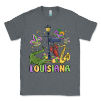 Charcoal Heather louisiana mardi gras Classic Tee - MaliasSmallBusiness