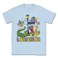 Dusty Blue louisiana mardi gras Classic Tee - MaliasSmallBusiness