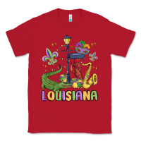 Red louisiana mardi gras Classic Tee - MaliasSmallBusiness