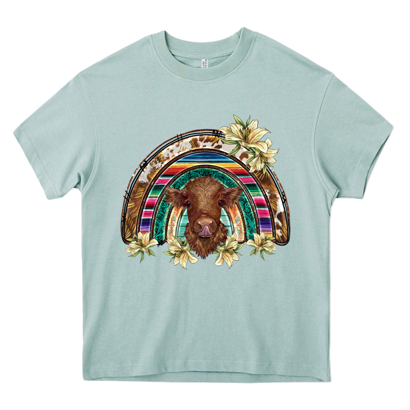 Scottish Calf Rainbow Heavy Core Tee by BarkalooDesign | Teevron