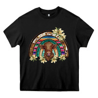Black scottish calf rainbow Heavy Core Tee - BarkalooDesign