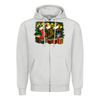 Dove Grey Christmas Zipper Hoodie - RanaPortraitStore