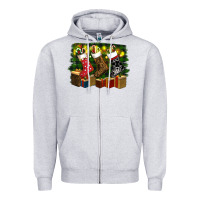 Heather Grey Christmas Zipper Hoodie - RanaPortraitStore