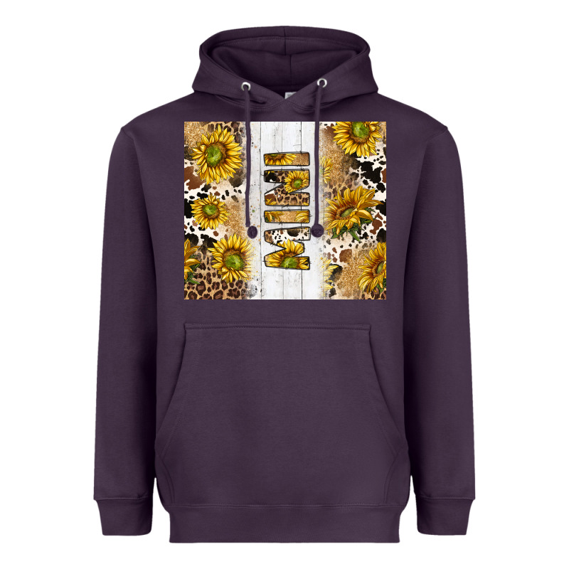 Western Mother's Day Mini With Cowhide And Sunflowers Tumbler Tbs Heavyweight Hoodie by TumblerDesignByShophia | Teevron