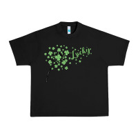 Black four leaf clover Urban Heavy Tee - MaliasSmallBusiness