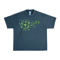 Midnight Navy four leaf clover Urban Heavy Tee - MaliasSmallBusiness