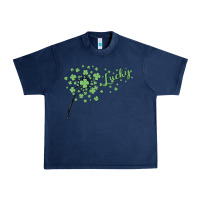 Navy four leaf clover Urban Heavy Tee - MaliasSmallBusiness