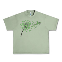 Oil Green four leaf clover Urban Heavy Tee - MaliasSmallBusiness