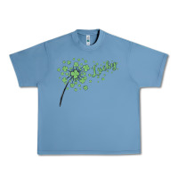 Pebble Blue four leaf clover Urban Heavy Tee - MaliasSmallBusiness