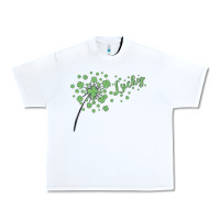 White four leaf clover Urban Heavy Tee - MaliasSmallBusiness