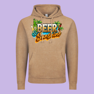 Beer And Sunshine Vintage Hoodie Designed By Nancycooperartshop