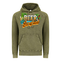 Vintage Olive Beer and sunshine Vintage Hoodie - NancyCooperArtShop