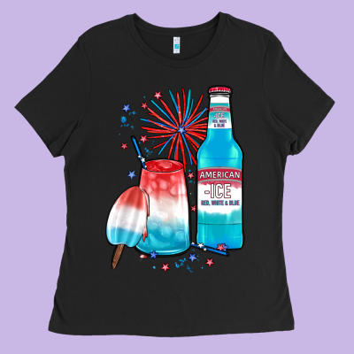 Th Of July Drinks, American Ice Ladies Tee Designed By Jahusdesignshop