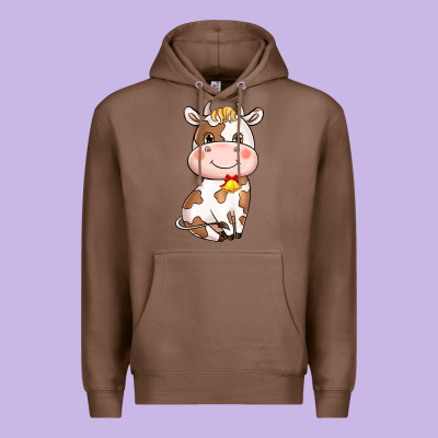 Cartoon Cow Premium Hoodie Designed By Howdyjamesfarm