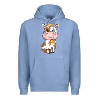 Colony Blue Cartoon Cow Premium Hoodie - HowdyJamesFarm
