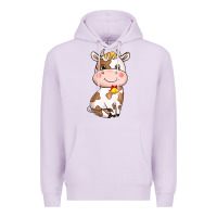 Lilac Cartoon Cow Premium Hoodie - HowdyJamesFarm
