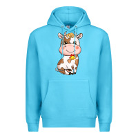 Ocean Blue Cartoon Cow Premium Hoodie - HowdyJamesFarm