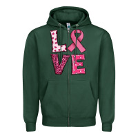 Sports Green Western Breast Cancer Love Zipper Hoodie - RanaPortraitStore