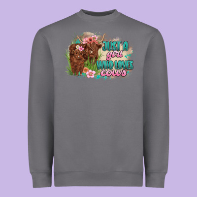 Just A Girl Who Loves Cows Heavyweight Sweatshirt Designed By Maliassmallbusiness