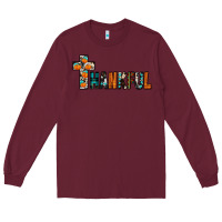 Burgundy thankful Long Sleeve Tee - JahusDesignShop
