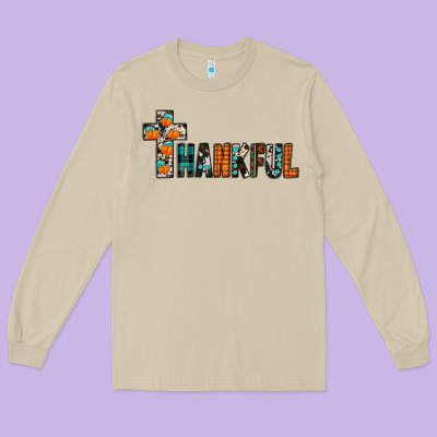 Thankful Long Sleeve Tee Designed By Jahusdesignshop