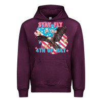 Mauve Wine Stay fly for the 4th of July Urban Hoodie - FaDigitalArtStudio