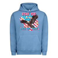 Pigment Pebble Blue Stay fly for the 4th of July Urban Hoodie - FaDigitalArtStudio