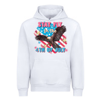 White Stay fly for the 4th of July Urban Hoodie - FaDigitalArtStudio