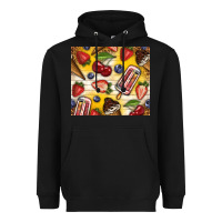 Black summer ice cream with fruits Heavyweight Hoodie - TumblerDesignByShophia