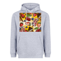Heather Grey summer ice cream with fruits Heavyweight Hoodie - TumblerDesignByShophia