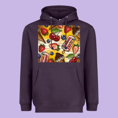Summer Ice Cream With Fruits Heavyweight Hoodie Designed By Tumblerdesignbyshophia