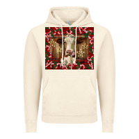 Vintage Artic christmas heifer with candy canes Vintage Hoodie - BarkalooDesign