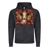 Vintage Black christmas heifer with candy canes Vintage Hoodie - BarkalooDesign