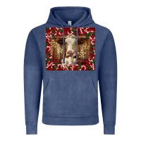 Vintage Denim christmas heifer with candy canes Vintage Hoodie - BarkalooDesign