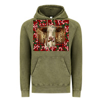 Vintage Olive christmas heifer with candy canes Vintage Hoodie - BarkalooDesign