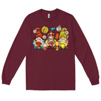 Burgundy sports gnomies Long Sleeve Tee - NancyCooperArtShop