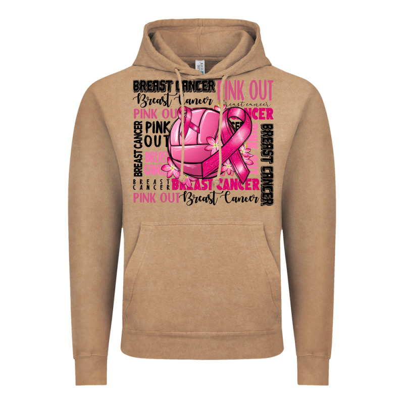 Volleyball Pink Out Breast Cancer Vintage Hoodie by RanaPortraitStore | Teevron