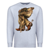 Heather Grey Cowboy boots western Premium Sweatshirt - HowdyJamesFarm
