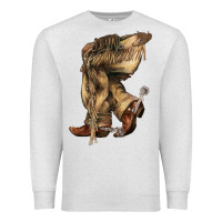 Oatmeal Heather Cowboy boots western Premium Sweatshirt - HowdyJamesFarm