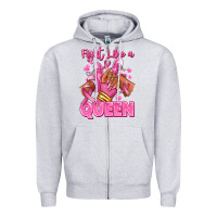 Heather Grey Survivor queen Breast Cancer afro girl sneakers Zipper Hoodie - RanaPortraitStore