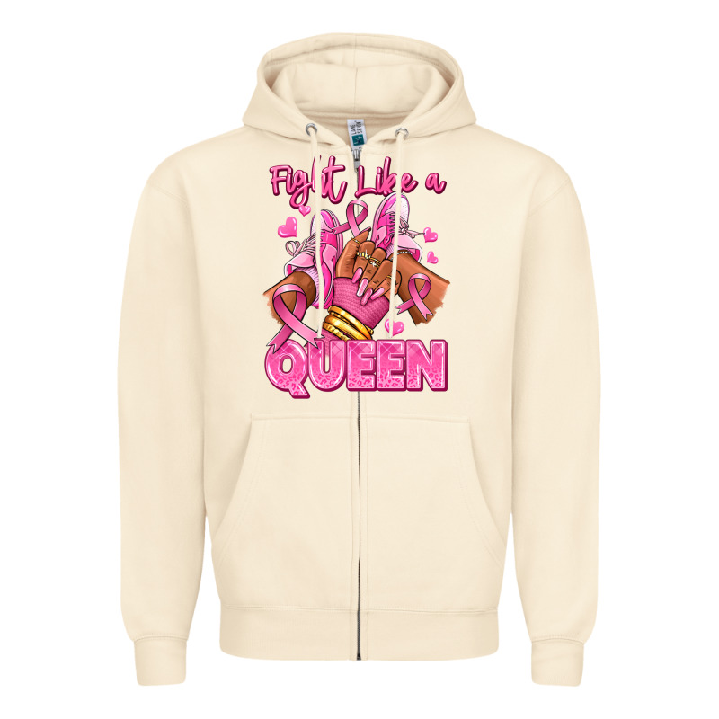 Survivor Queen Breast Cancer Afro Girl Sneakers Zipper Hoodie by RanaPortraitStore | Teevron